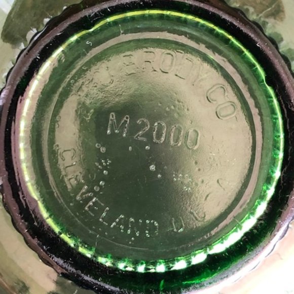 EO BRODY COMPANY GREEN GLASS BOWL SCALLOPED EDGE RIBBED PEDESTAL M2000 - Picture 4 of 9